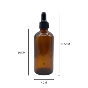 100ml Amber Glass Bottle With Dropper 5 pcs