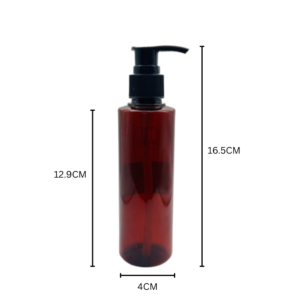160ml Amber Slim Cylinder Pump Bottle 10 Pcs