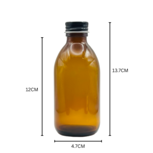 200ml Amber Classic Oval Glass Bottle 5 Pcs