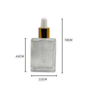 15ml Transparent Square Glass Dropper Bottle 10 Pcs
