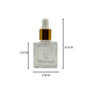 8ml Transparent Square Glass Dropper Bottle 10 pcs