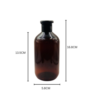 500ml Amber Boston Round Bottle With Flip Top Cap 5 Pcs