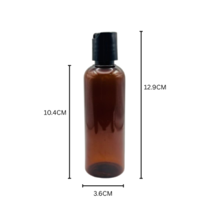 100ml Amber Cylinder Bottle With Flip Press Cap 10 Pcs