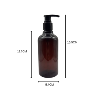 250ml Amber Boston Round Pump Bottle 10 Pcs